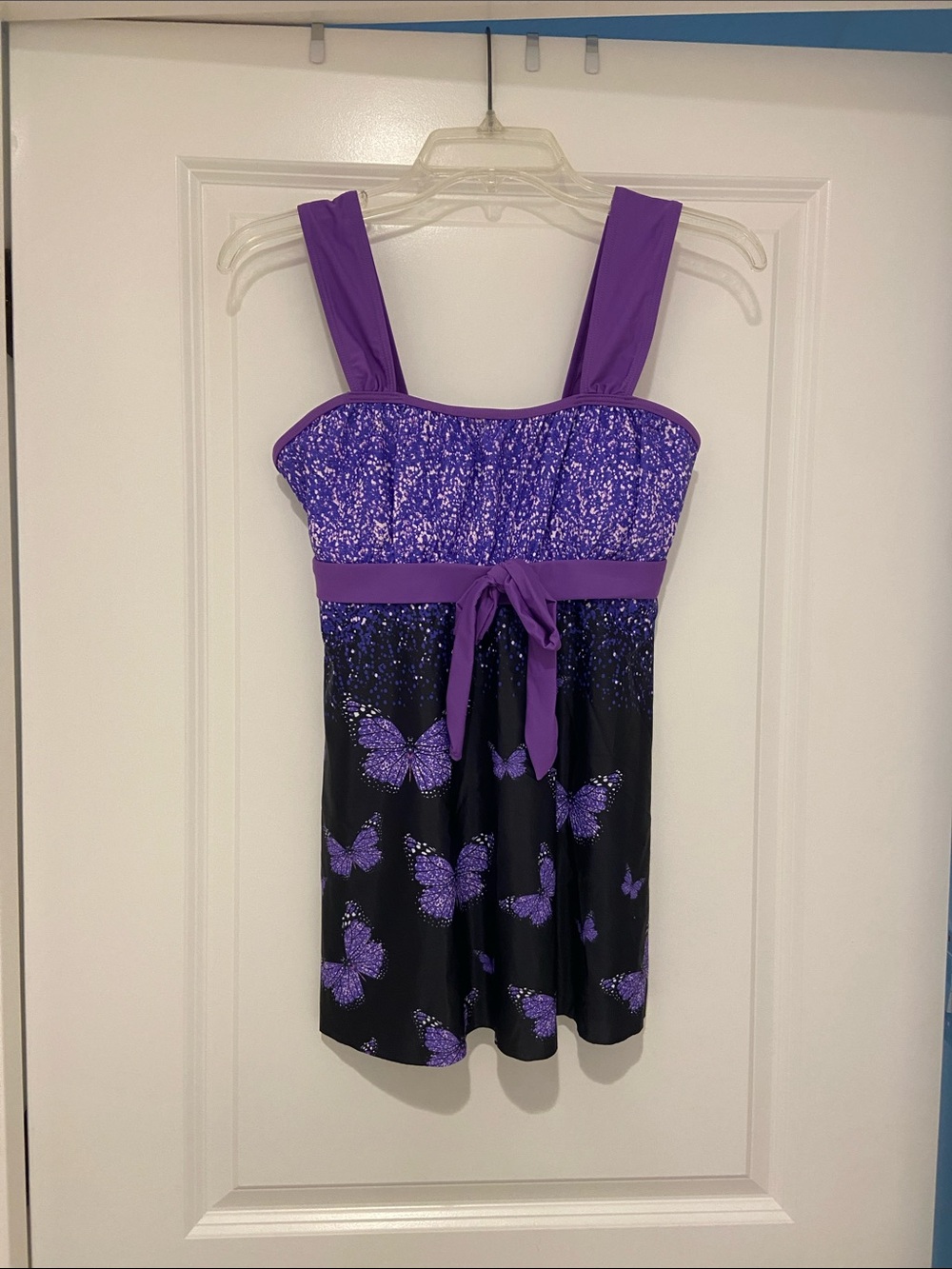 Purple Butterfly Print swimsuit